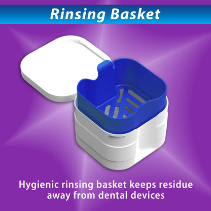 BrightWorks Dental Bath Cleaner Cup Case (3 Pack) – Dentures, Aligners, Retainers & Dental Appliances