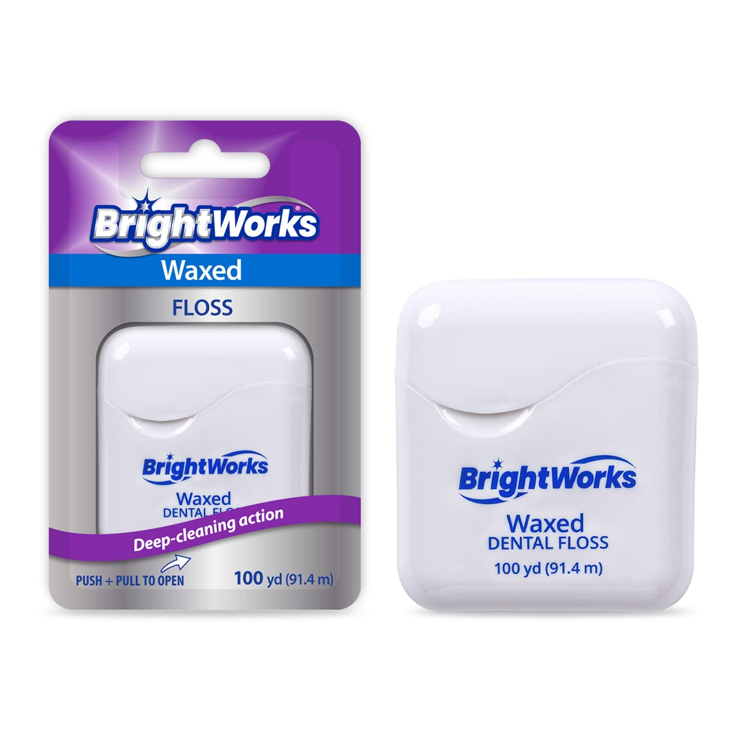 BrightWorks Waxed Dental Floss – 100 Yards (Pack of 4)
