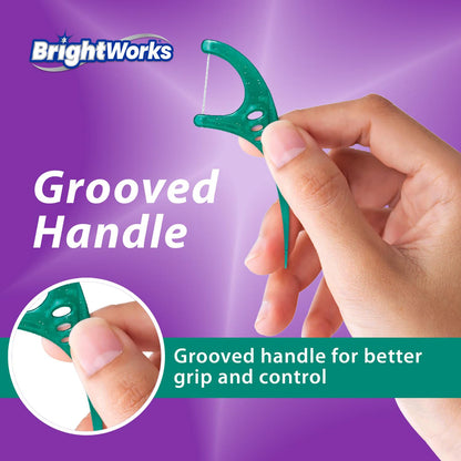 Brightworks ECO Floss Picks – 270 Count, PFAS Free, Mint-Flavored, Made in USA, 100% Post-Consumer Recycled Plastic