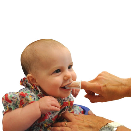 Brilliant Baby Finger Toothbrush – Silicone Gum Massager & Teether (3+ Months) – Clear