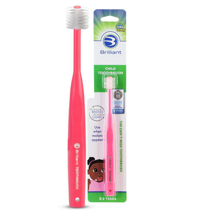 Brilliant Oral Care Kids Toothbrush 2-5 | Soft Bristles & Round Head
