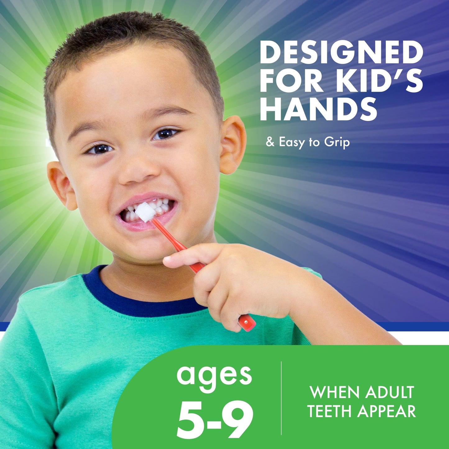 Brilliant Oral Care Kids Toothbrush – Soft Bristles, 360° Round Head, Ages 5-9, Purple | 1 Pack