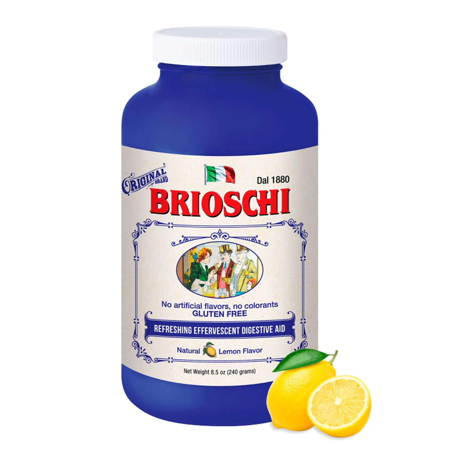 Brioschi Italian Lemon Effervescent for Heartburn and Upset Stomach, 8.5 oz