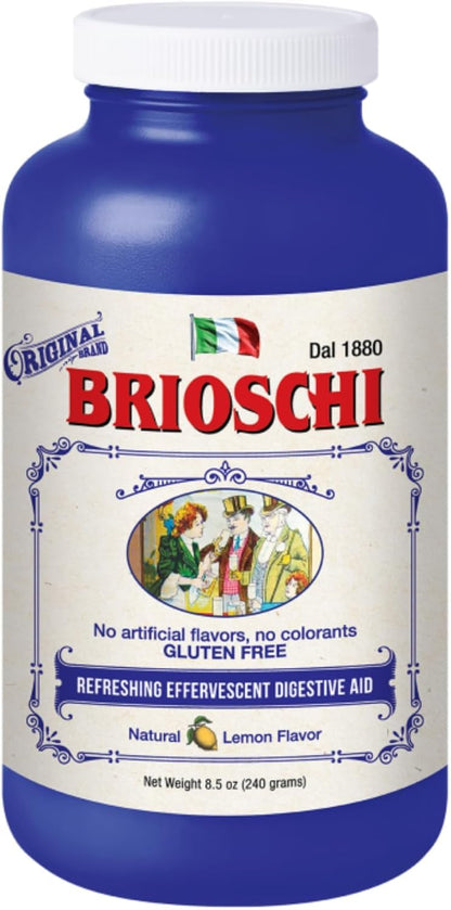 Brioschi Italian Lemon Effervescent for Heartburn and Upset Stomach, 8.5 oz