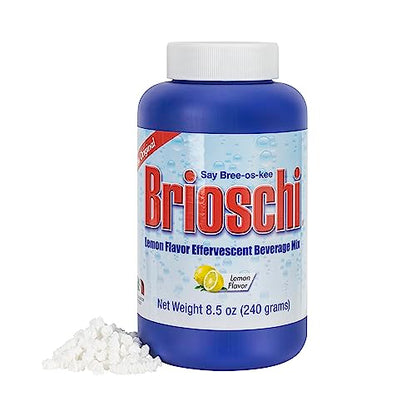 Brioschi Italian Lemon Effervescent for Heartburn and Upset Stomach, 8.5 oz