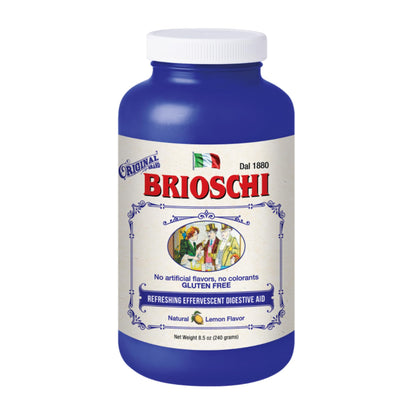 Brioschi Italian Lemon Flavored Effervescent — Heartburn & Indigestion Relief, 8.5 oz (Pack of 2)
