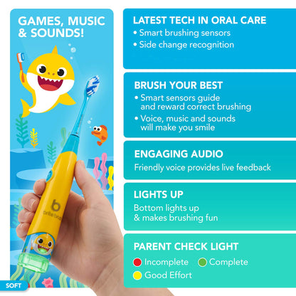BriteBrush™ Baby Shark Interactive Smart Kids Toothbrush | ADA Approved