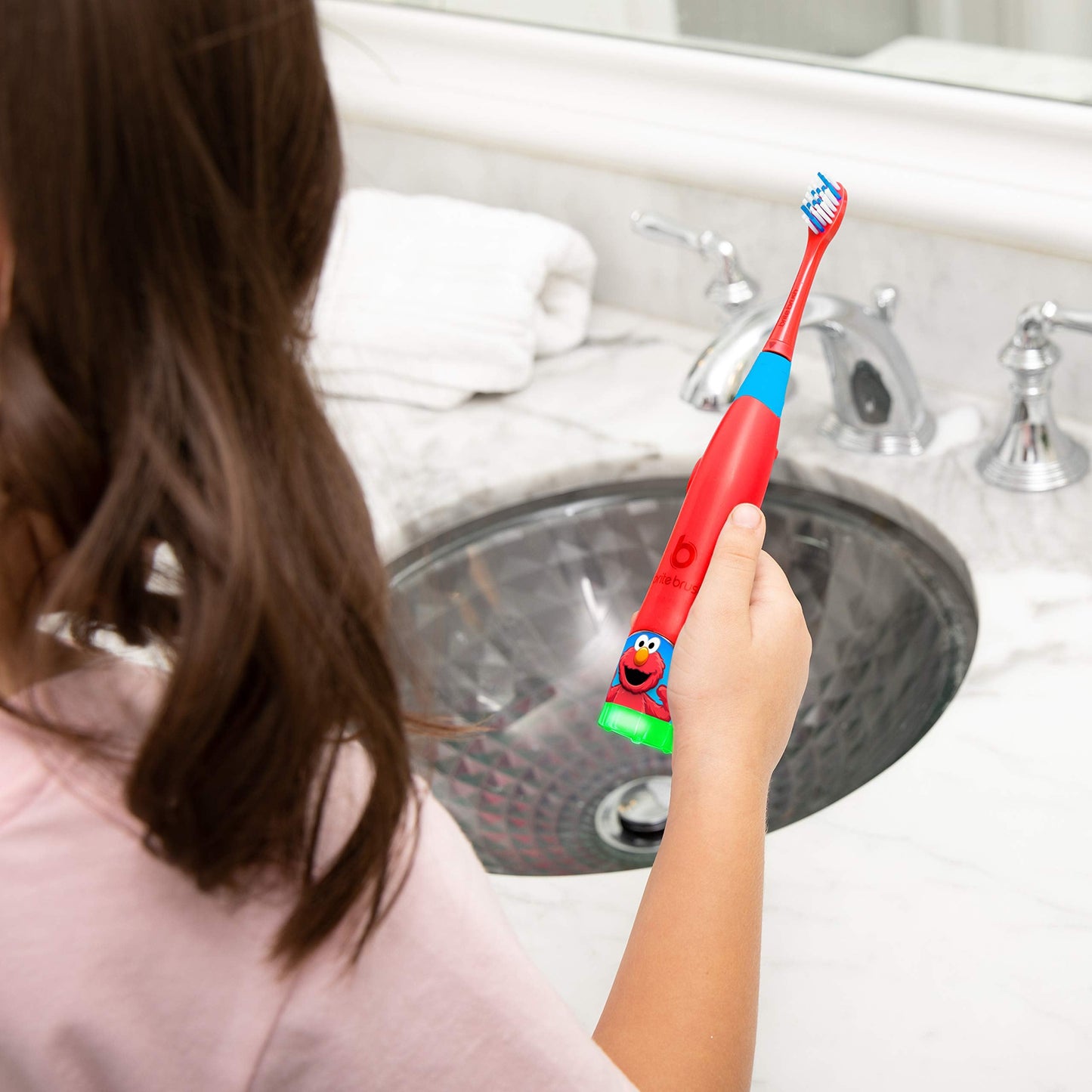 BriteBrush Sesame Street Elmo – Smart Kids Toothbrush with Game Time & Parent Check Light