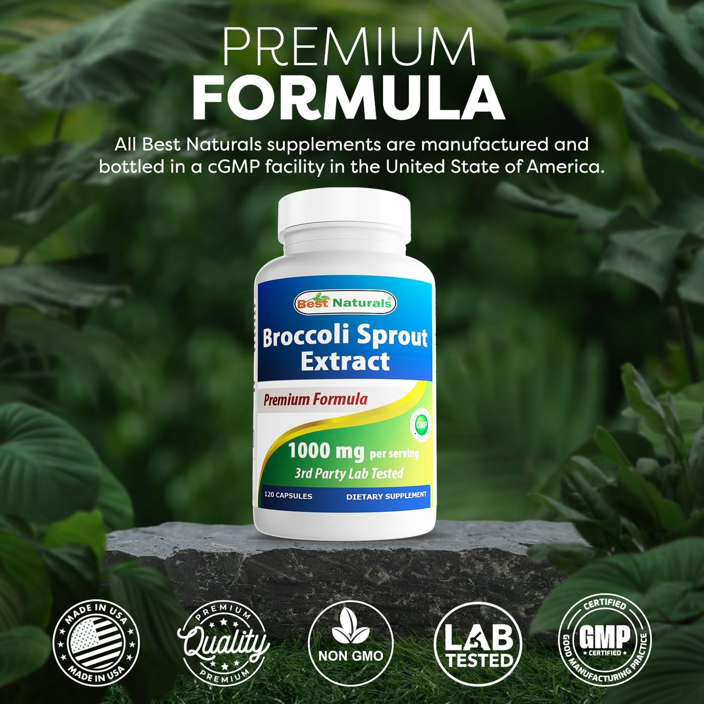 Best Naturals Broccoli Sprouts Extract 1000 mg - 120 Count