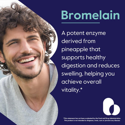 Bromelain 500mg (2400 GDU/Gram) (120 Vegetarian Capsules) - No Stearates - Vegan - No Gelatin - No Silica - Non GMO - Gluten Free