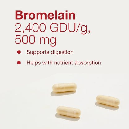 Protocol Bromelain 500mg Capsules – Protein Digestive Enzyme for Healthy Digestion – Vegan & Kosher | 90 Veg Capsules