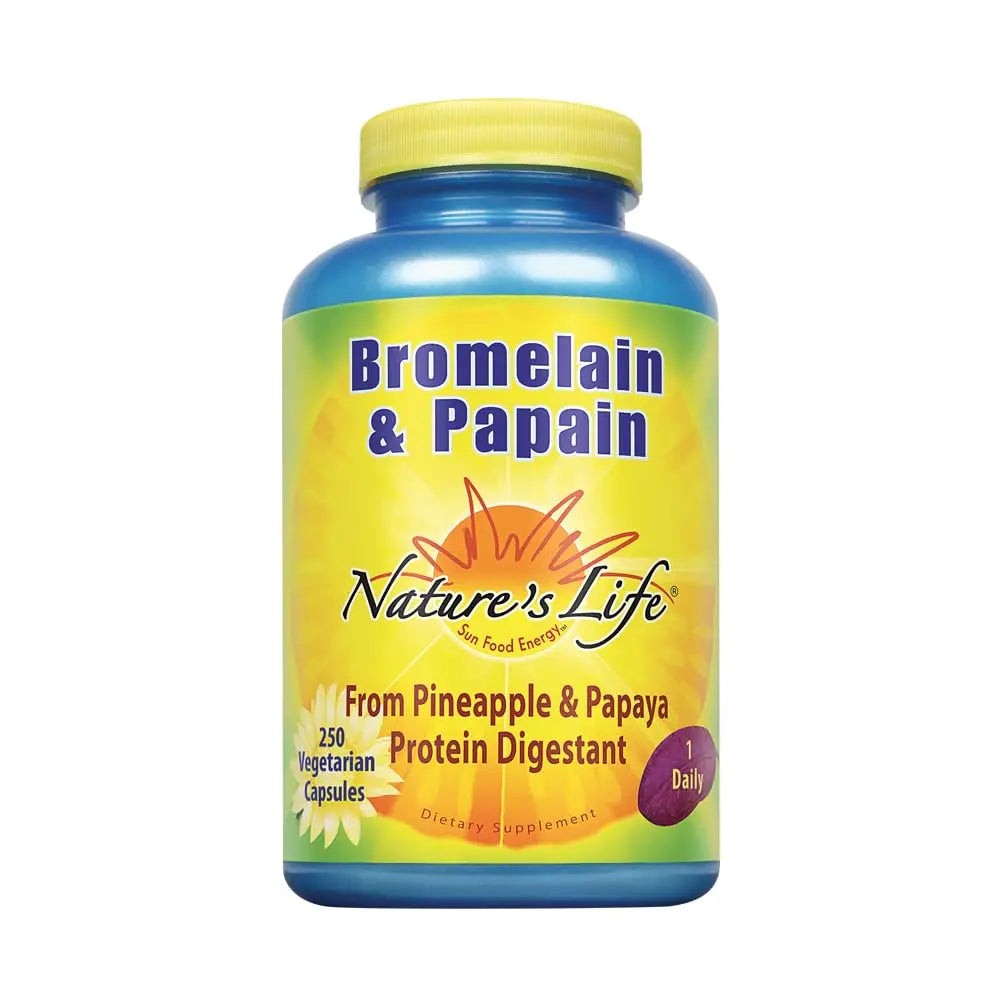 Nature's Life Bromelain & Papain — Digestive Enzymes (250mg, 250 CT) BritishVita | Premium UK Vitamins & Wellness Supplements