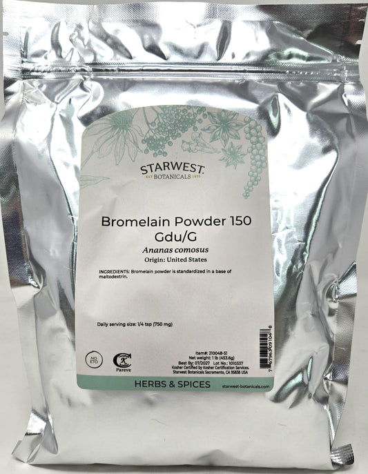 Bromelain Powder 150gdu - Ananas comosus, 1 lb | Starwest Botanicals BritishVita | Premium UK Vitamins & Wellness Supplements