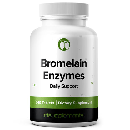 Bromelain Supplement 240 Tablets Natural Enzymes 100 mg 2400 GDU/g Gluten Free Non-GMO Vegan (240, Bromelain)