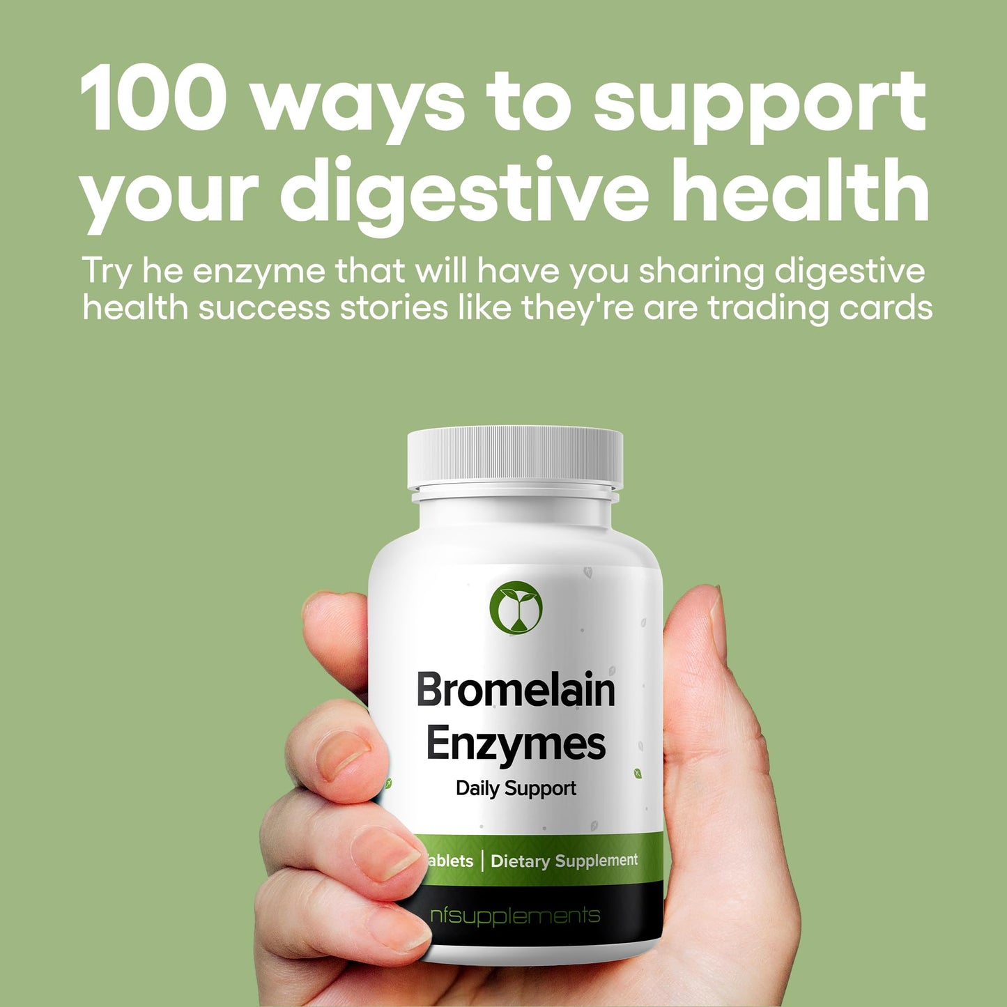 Bromelain Supplement 240 Tablets Natural Enzymes 100 mg 2400 GDU/g Gluten Free Non-GMO Vegan (240, Bromelain)