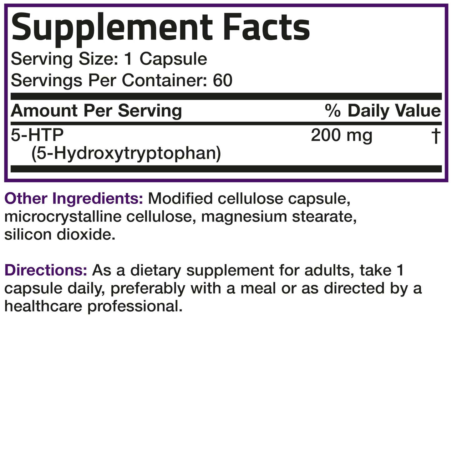 Bronson 5-HTP 200mg (Griffonia Simplicifolia) Non-GMO – 60 Vegetarian Capsules