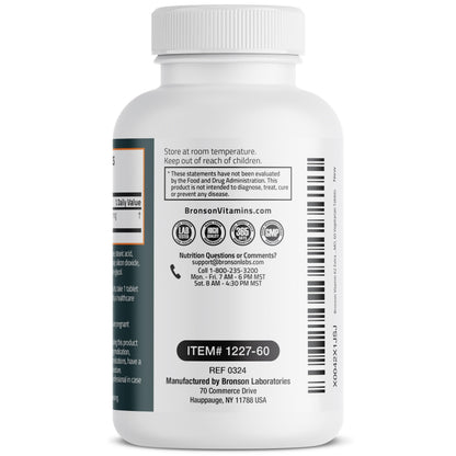 Bronson Vitamin K2 MK-7 200 mcg Extra Strength – 60 Vegetarian Tablets