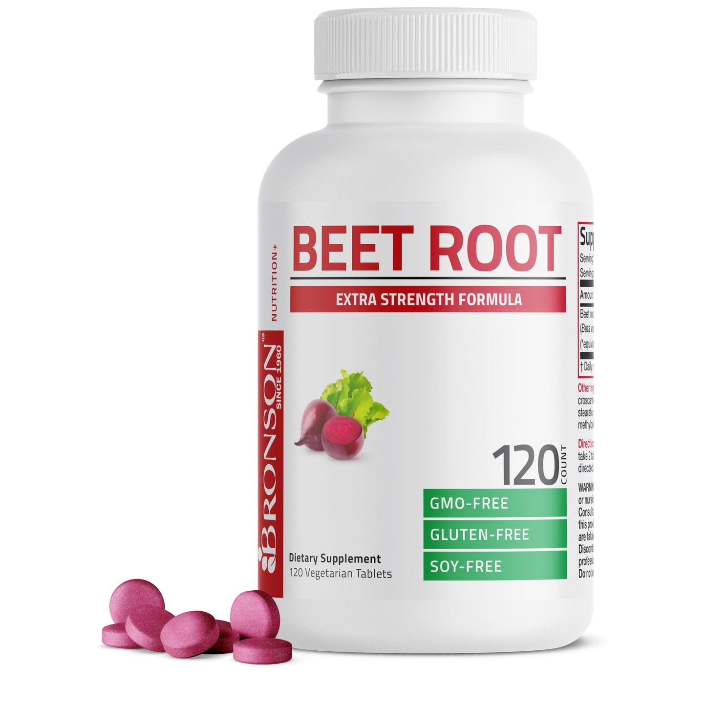 Bronson Beet Root Extra Strength – Non-GMO, 120 Vegetarian Tablets | Bronson Vitamins