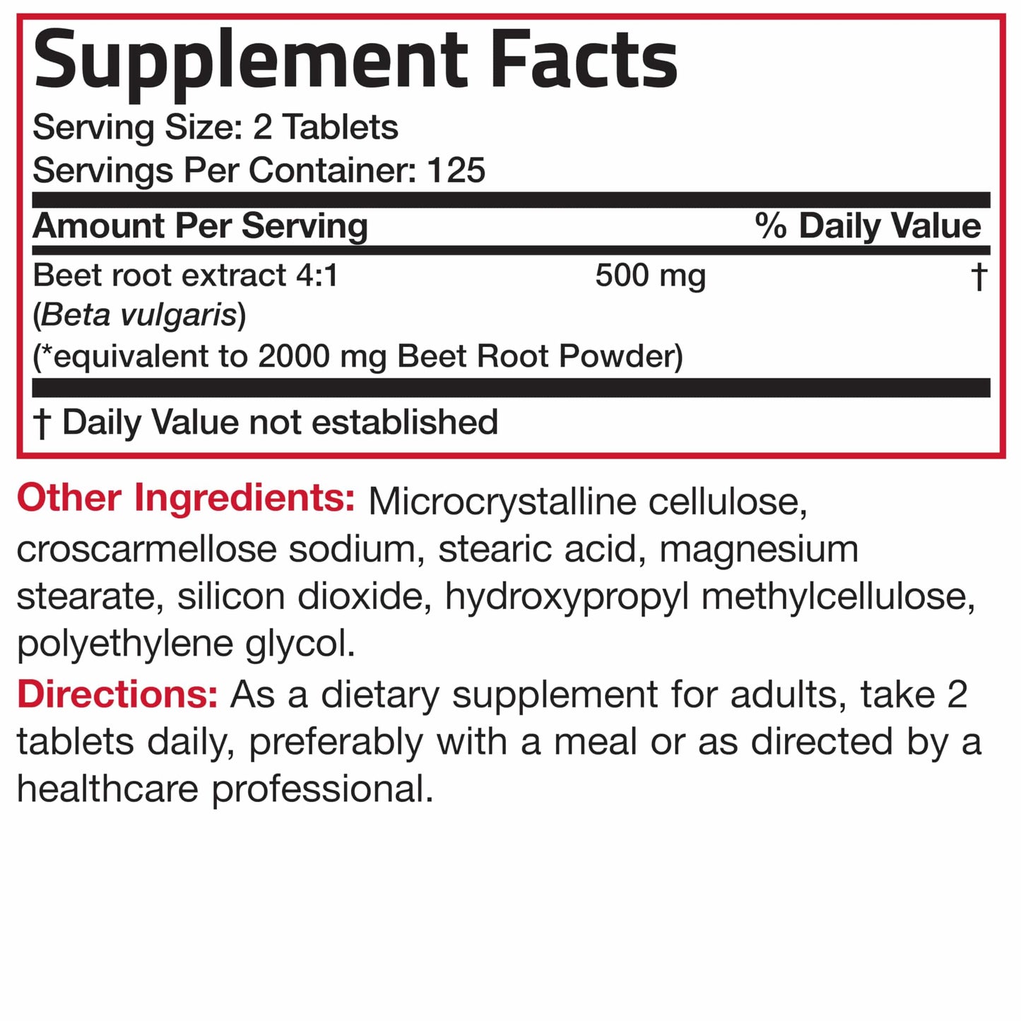 Bronson Beet Root Extra Strength – Non-GMO, 250 Vegetarian Tablets