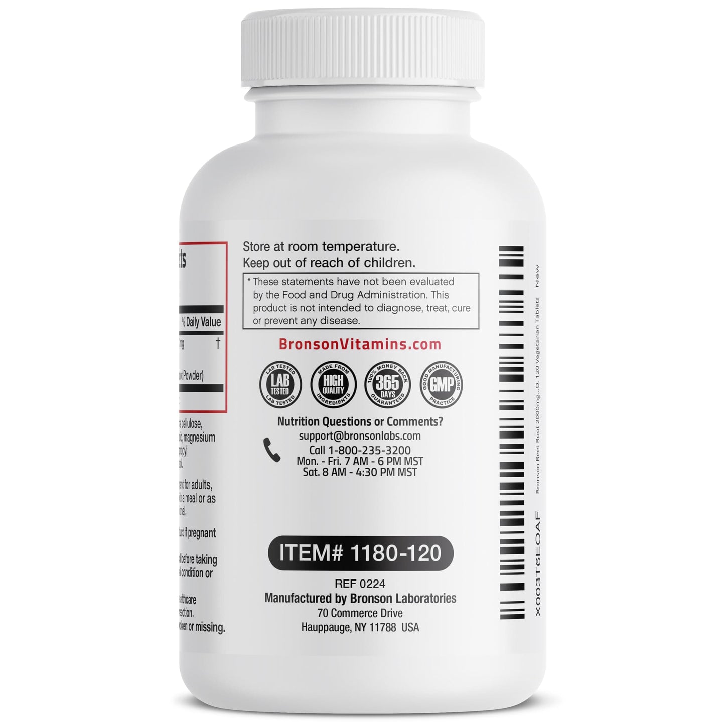 Bronson Beet Root Extra Strength – Non-GMO, 120 Vegetarian Tablets | Bronson Vitamins