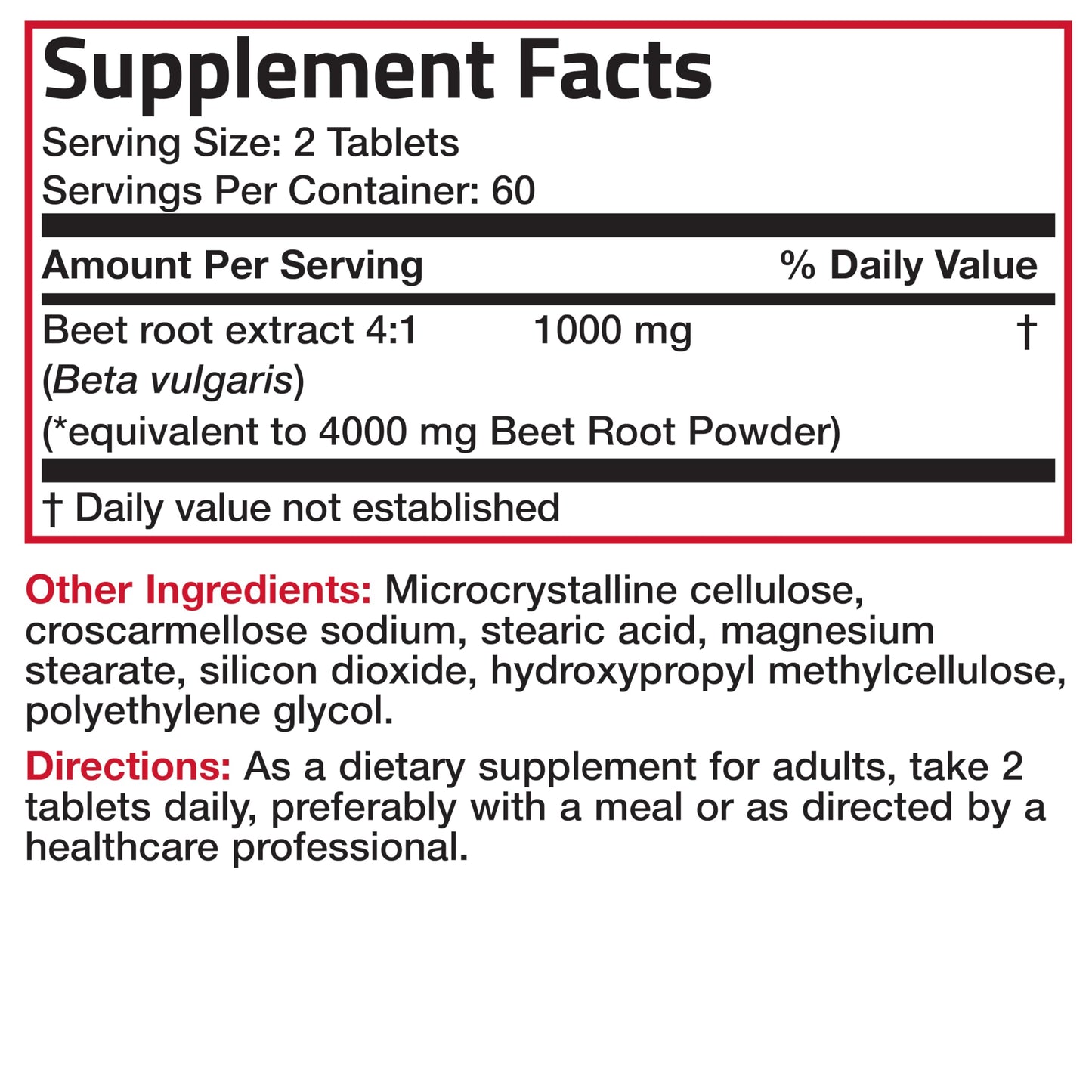 Bronson Beet Root Double Strength - Non-GMO, 120 Vegetarian Tablets