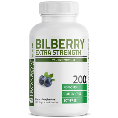 Bronson Bilberry Extra Strength - Eye Health Support (200 Veggie Caps)