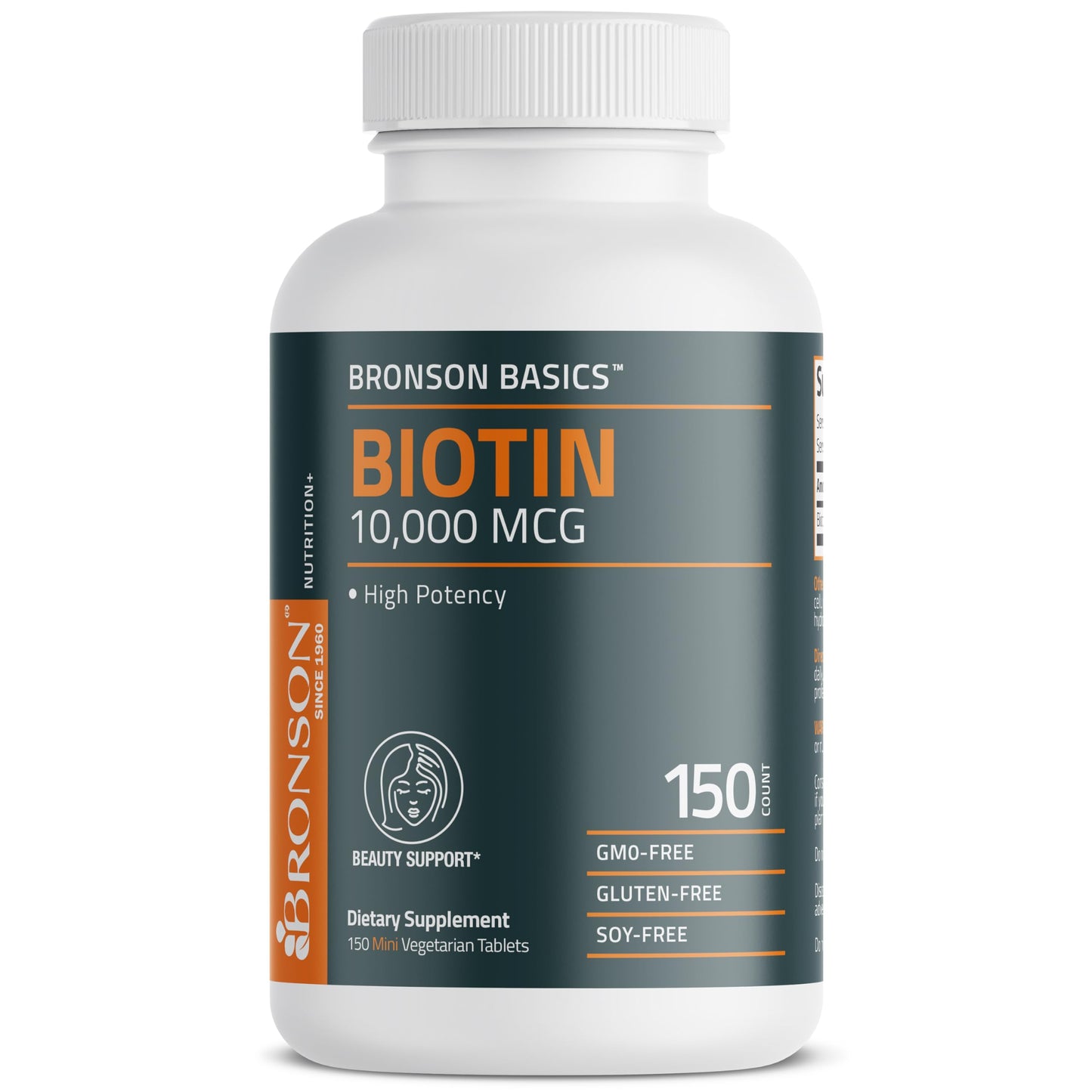 Bronson Biotin 10,000mcg – Hair, Skin & Nails Support | 150 Tablets | Vegetarian, Non-GMO