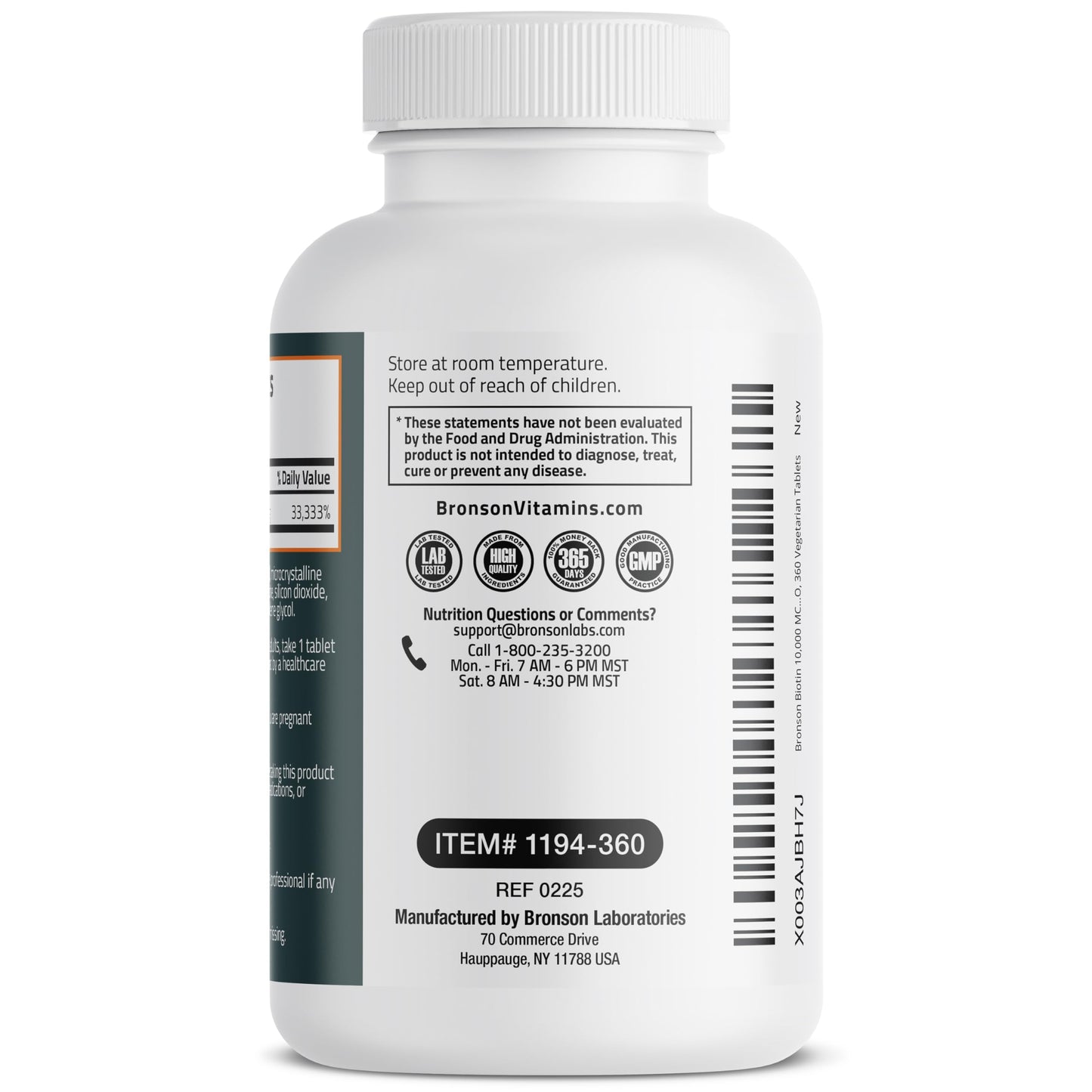 Bronson Biotin 10,000mcg | Supports Healthy Hair, Skin & Nails | Vegetarian, Non-GMO | 360 Tablets