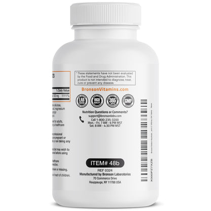 Bronson Sodium Ascorbate 1000 mg Vitamin C Tablets - Gentle on Stomach (250 ct)