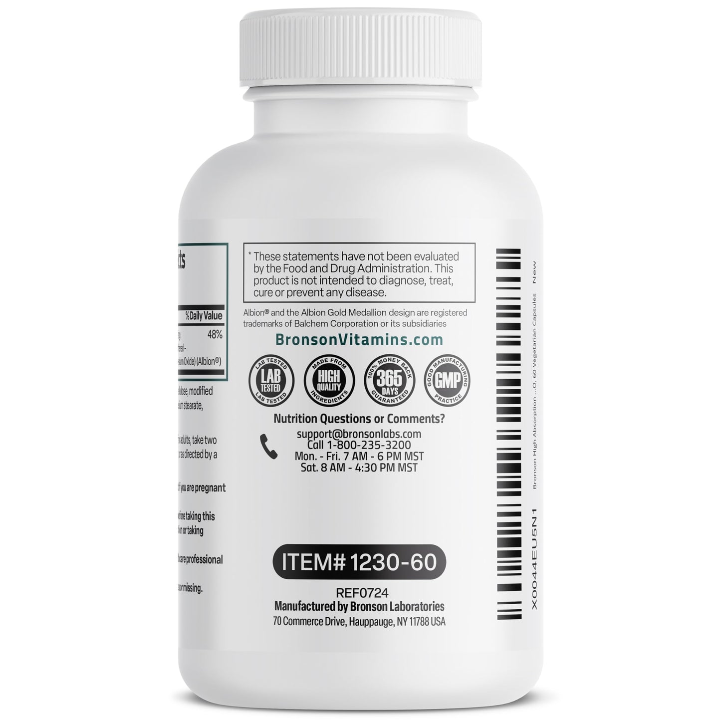 Bronson Magnesium Glycinate 200 mg Chelated, High Absorption