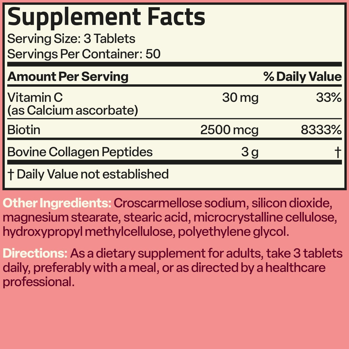 Bronson Collagen Peptides 3000mg with Biotin & Vitamin C - Hair, Skin & Nails Support | Non-GMO | 150 Tablets