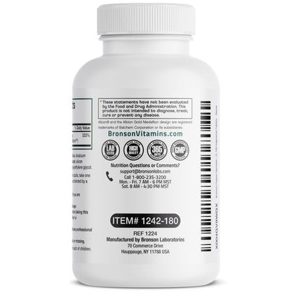 Bronson Copper Glycinate 3 mg Chelated | Non-GMO, 180 Tablets