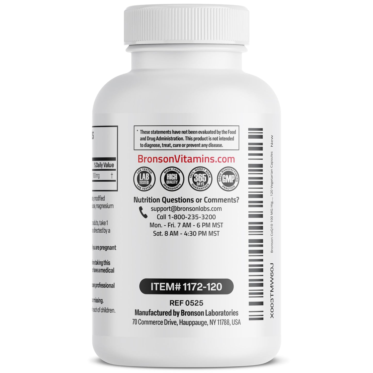 Bronson CoQ10 100 mg High Potency Vegetarian Capsules – 120 Veg Capsules