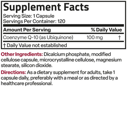 Bronson CoQ10 100 mg High Potency Vegetarian Capsules – 120 Veg Capsules