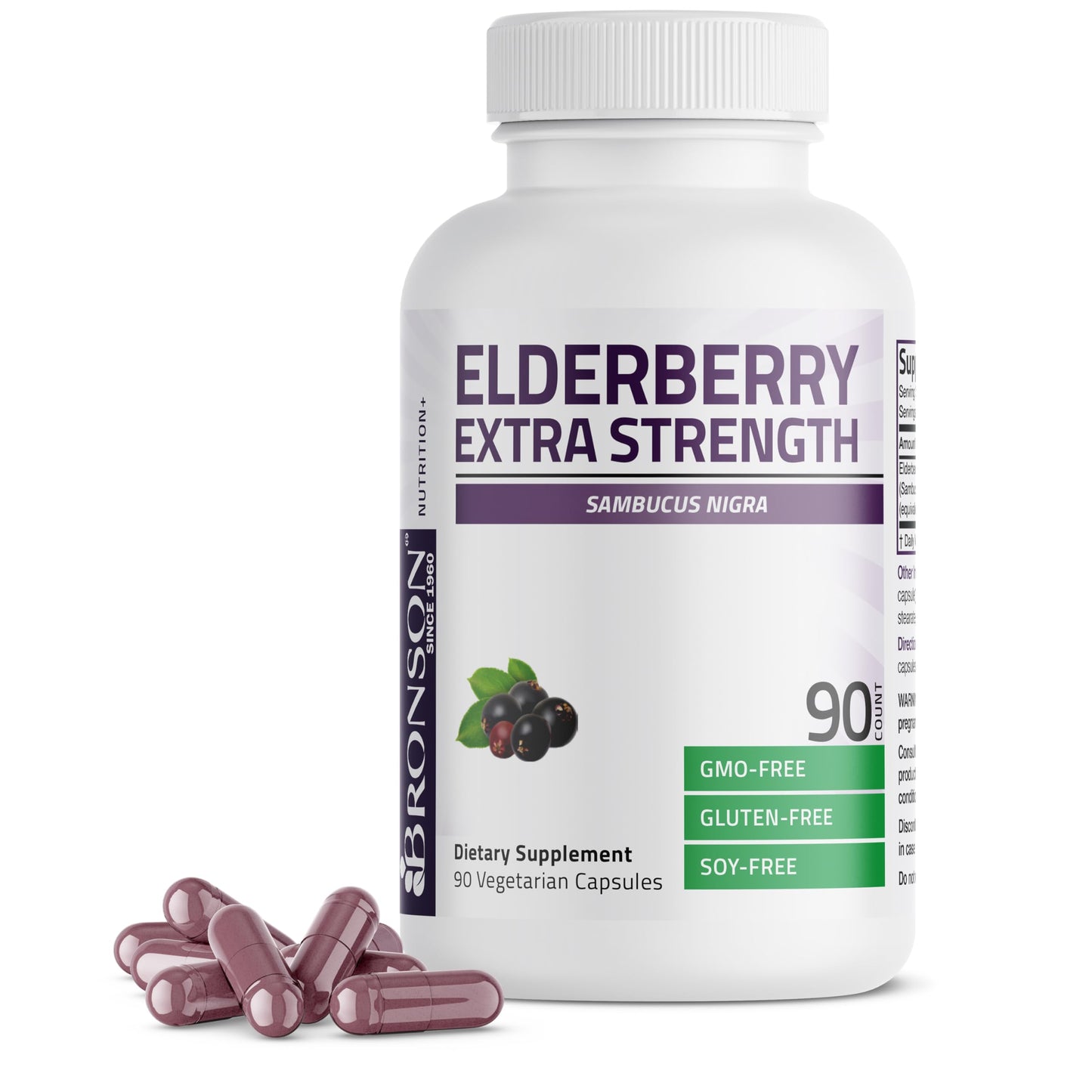Bronson Elderberry Extra Strength – Immune Support & Antioxidant Protection, 90 Veg Capsules