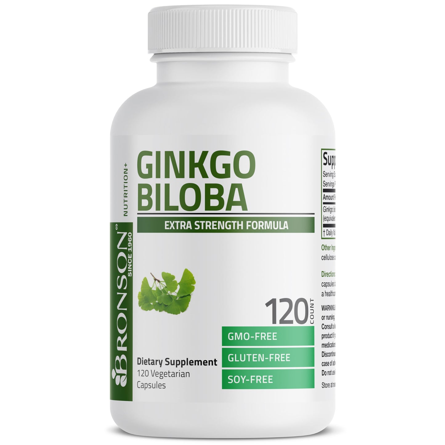 Bronson Ginkgo Biloba Extra Strength - Brain Function & Memory Support, 120 Vegetarian Capsules