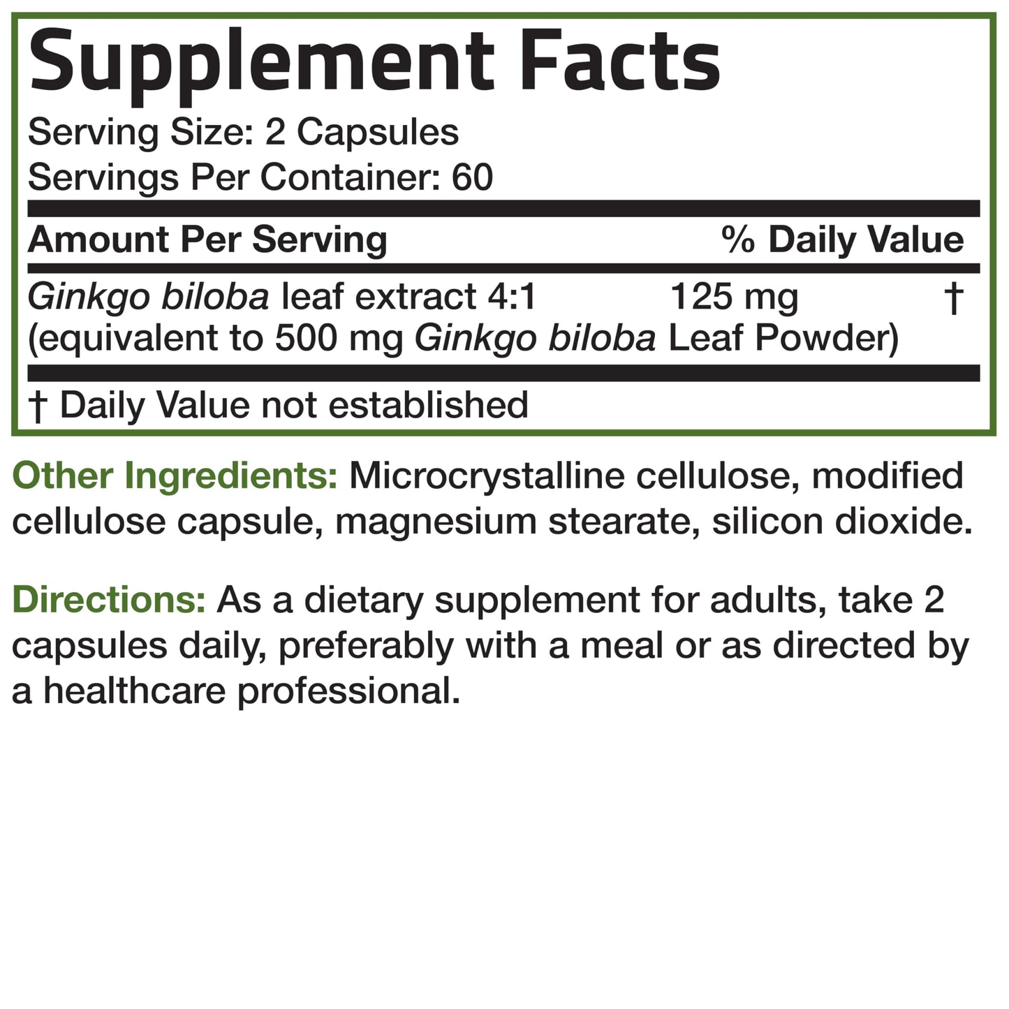 Bronson Ginkgo Biloba Extra Strength - Brain Function & Memory Support, 120 Vegetarian Capsules