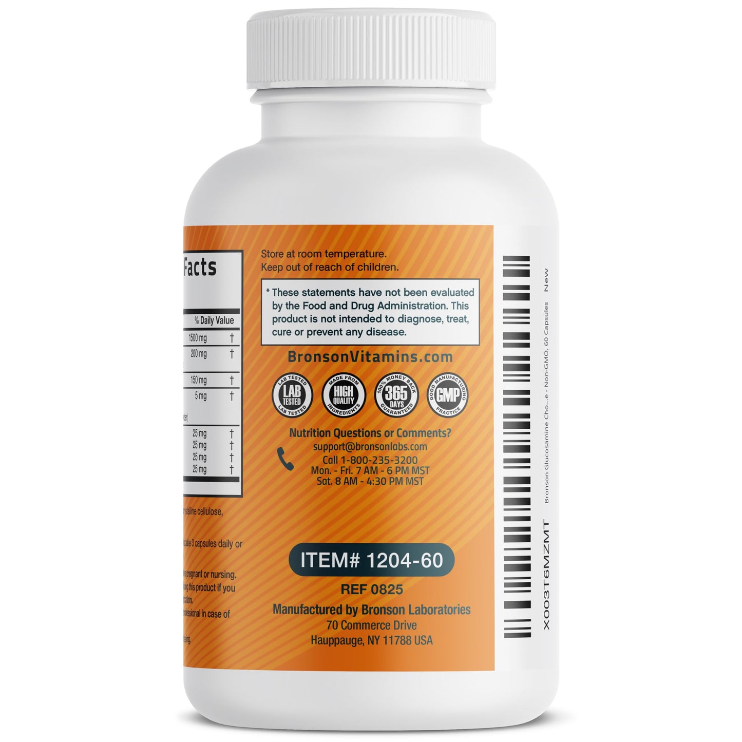 Bronson Glucosamine Chondroitin Turmeric & MSM – Advanced Joint & Cartilage Formula | Non-GMO, 60 Capsules