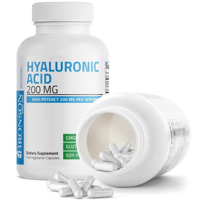 Bronson Hyaluronic Acid 200 MG – Joint Health & Skin Support | Non-GMO, 100 Vegetarian Capsules