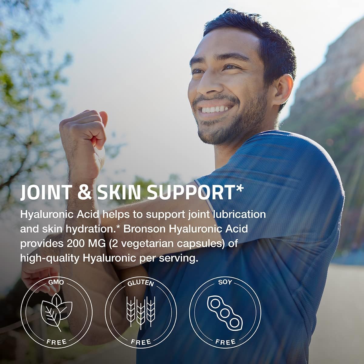 Bronson Hyaluronic Acid 200 MG – Joint Health & Skin Support | Non-GMO, 100 Vegetarian Capsules