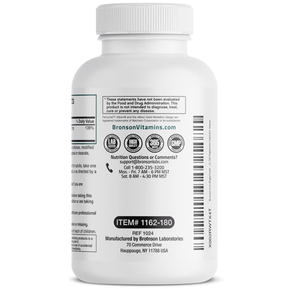 Bronson Iron Bisglycinate 25 mg – Gentle on the Stomach, Non-Constipating • 180 Vegetarian Capsules