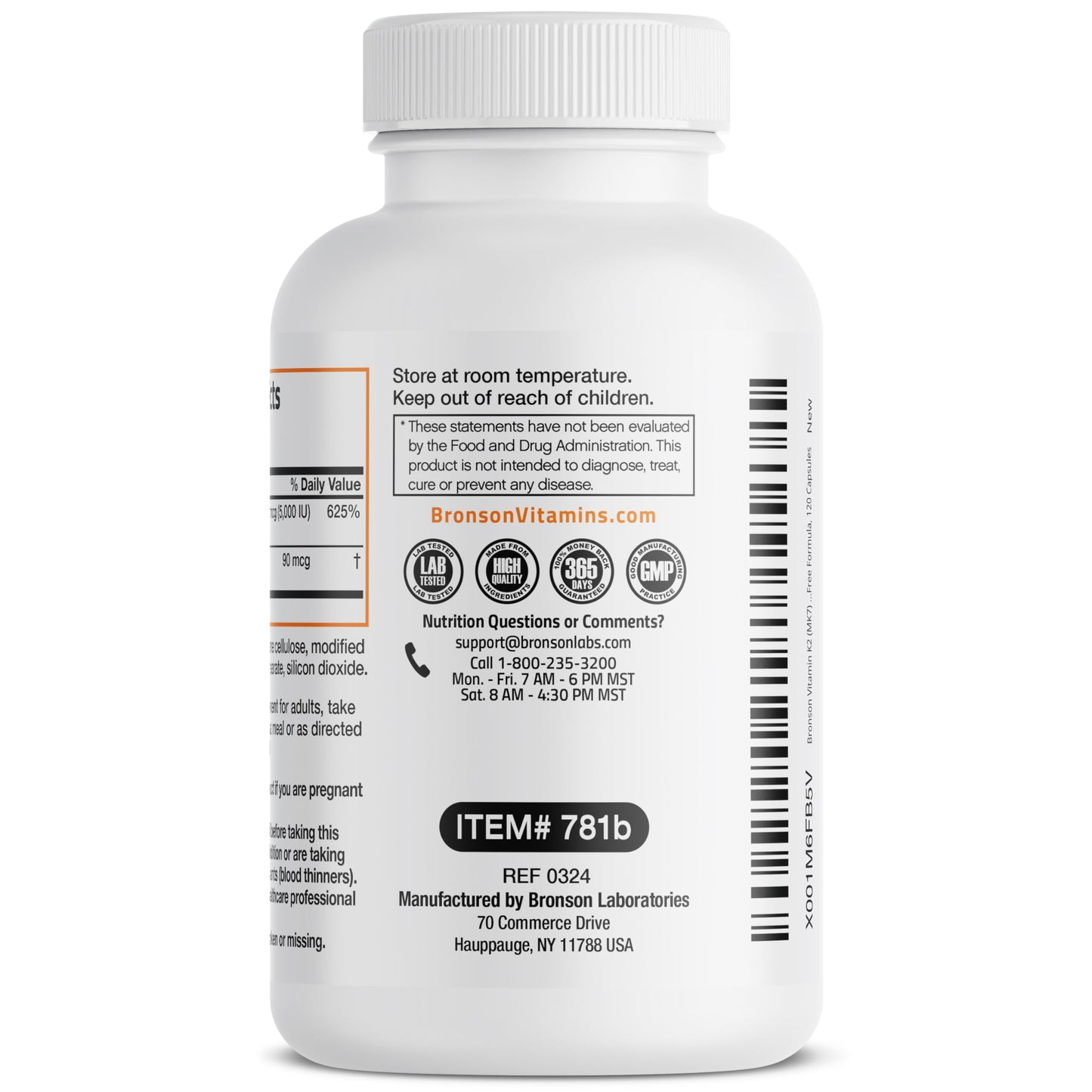 Bronson Vitamin K2 MK-7 with D3 - Non-GMO, 120 Capsules