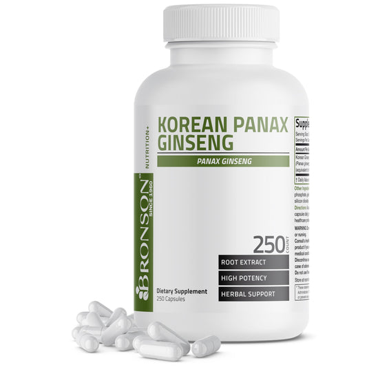 Bronson Korean Panax Ginseng 250 Capsules – Energy, Endurance & Memory BritishVita | Premium UK Vitamins & Wellness Supplements