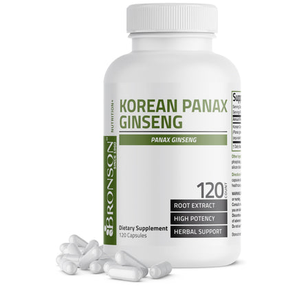 Bronson Korean Panax Ginseng – Energy, Endurance & Memory | 120 Caps
