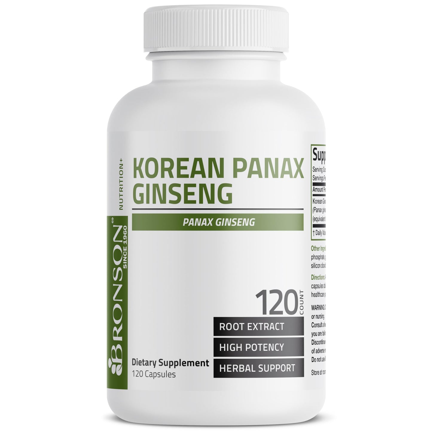 Bronson Korean Panax Ginseng – Energy, Endurance & Memory | 120 Caps