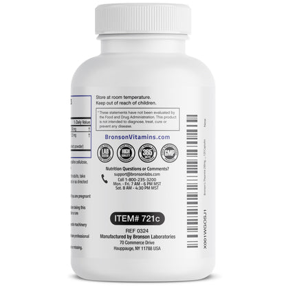 Bronson L-Theanine 200mg (Double-Strength) with Passion Flower - 120 Capsules | Stress & Focus Support