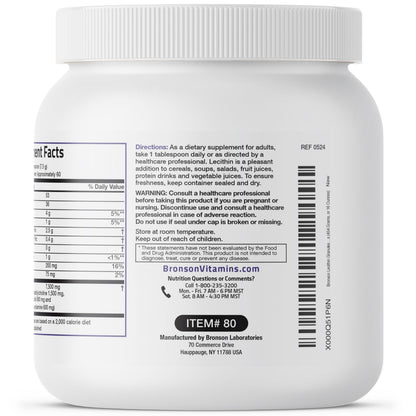 Bronson Lecithin Granules (Powder) 7500 MG, 1 Lbs (454 Grams, or 16 Ounces) | Bronson