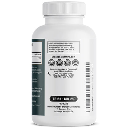 Bronson Magnesium 500 MG – Supports Bone & Muscle Health, Nervous System | Non-GMO, 240 Vegetarian Tablets