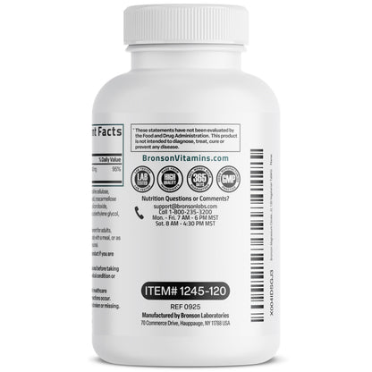 Bronson Magnesium Citrate 400mg | High Absorption, Non-GMO, 120 Vegetarian Tablets