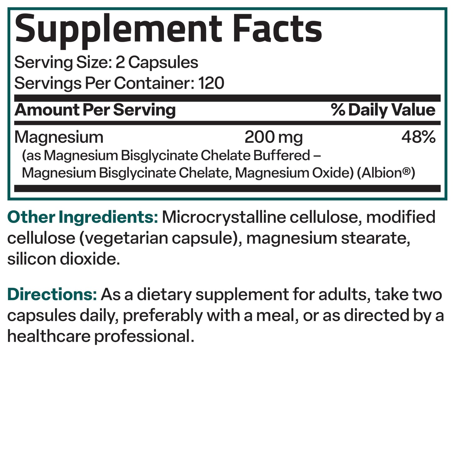 Bronson Magnesium Glycinate 200 mg – Chelated for High Absorption, Non-GMO, 240 Vegetarian Capsules